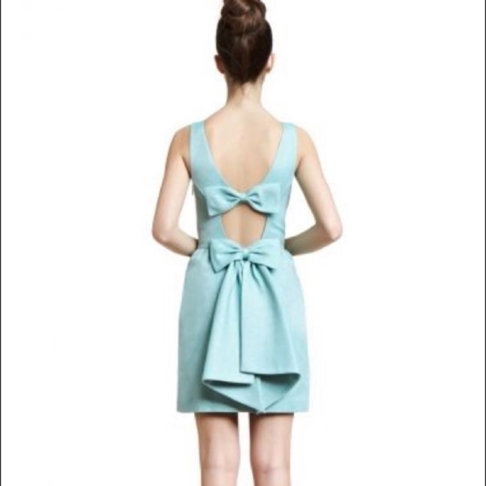 Erin Featherstone Blue Dress w/ Back Bows EUC
